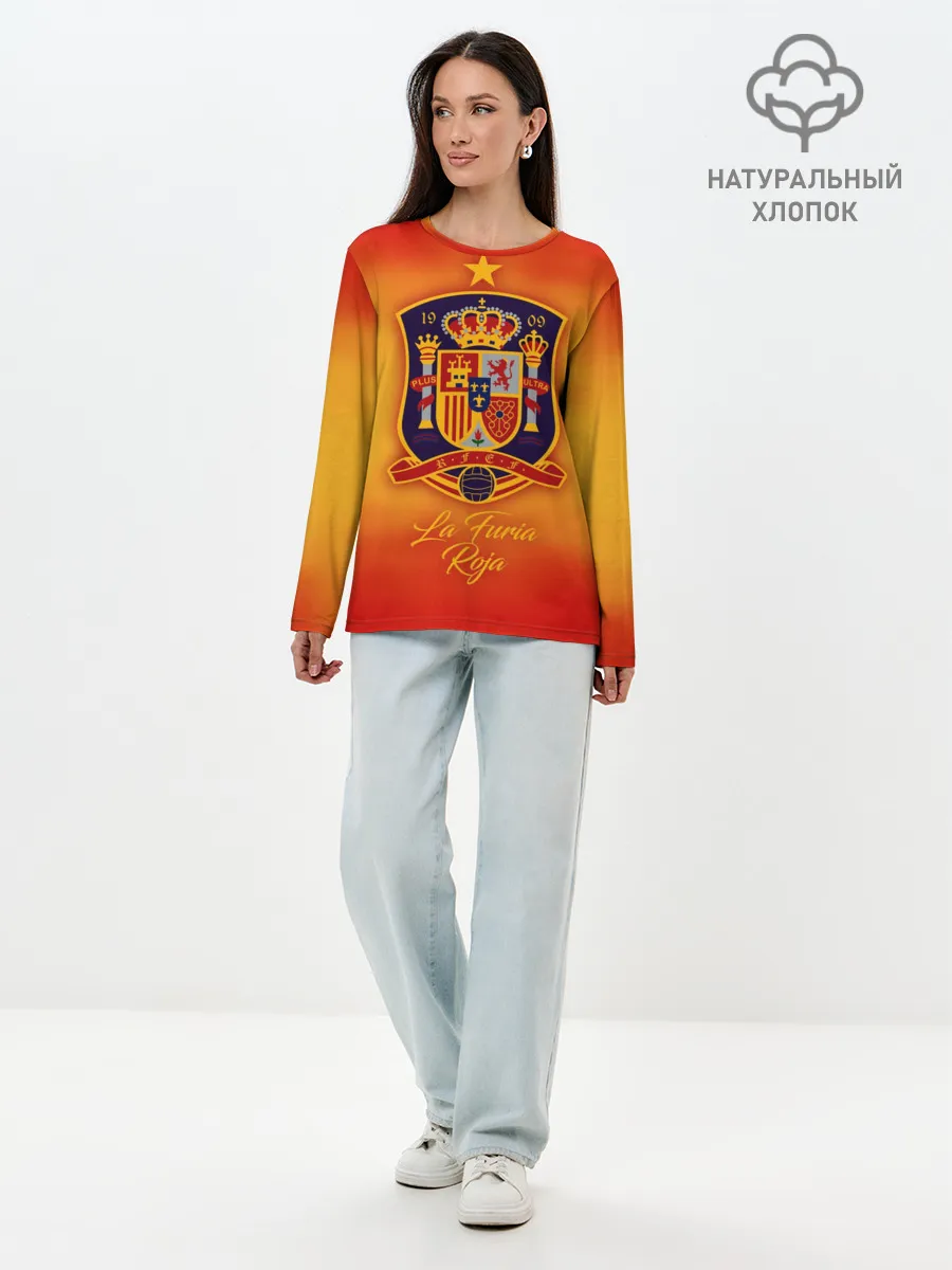 Лонгслив женский. Хлопок / Сборная Испании