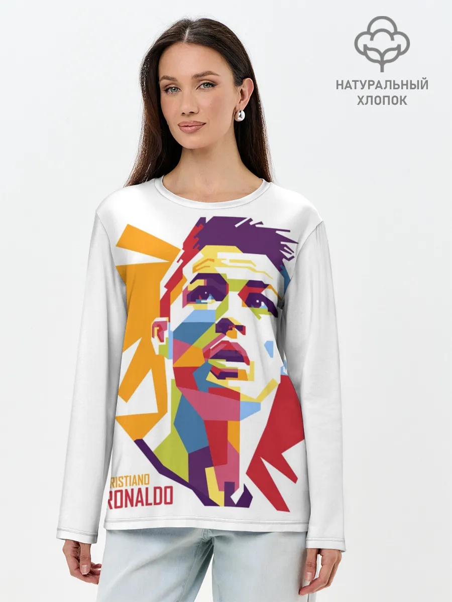 Лонгслив женский. Хлопок / Криштиану Роналду