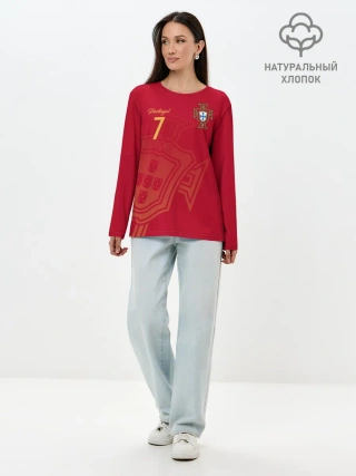 Лонгслив женский. Хлопок / Криштиану Роналду