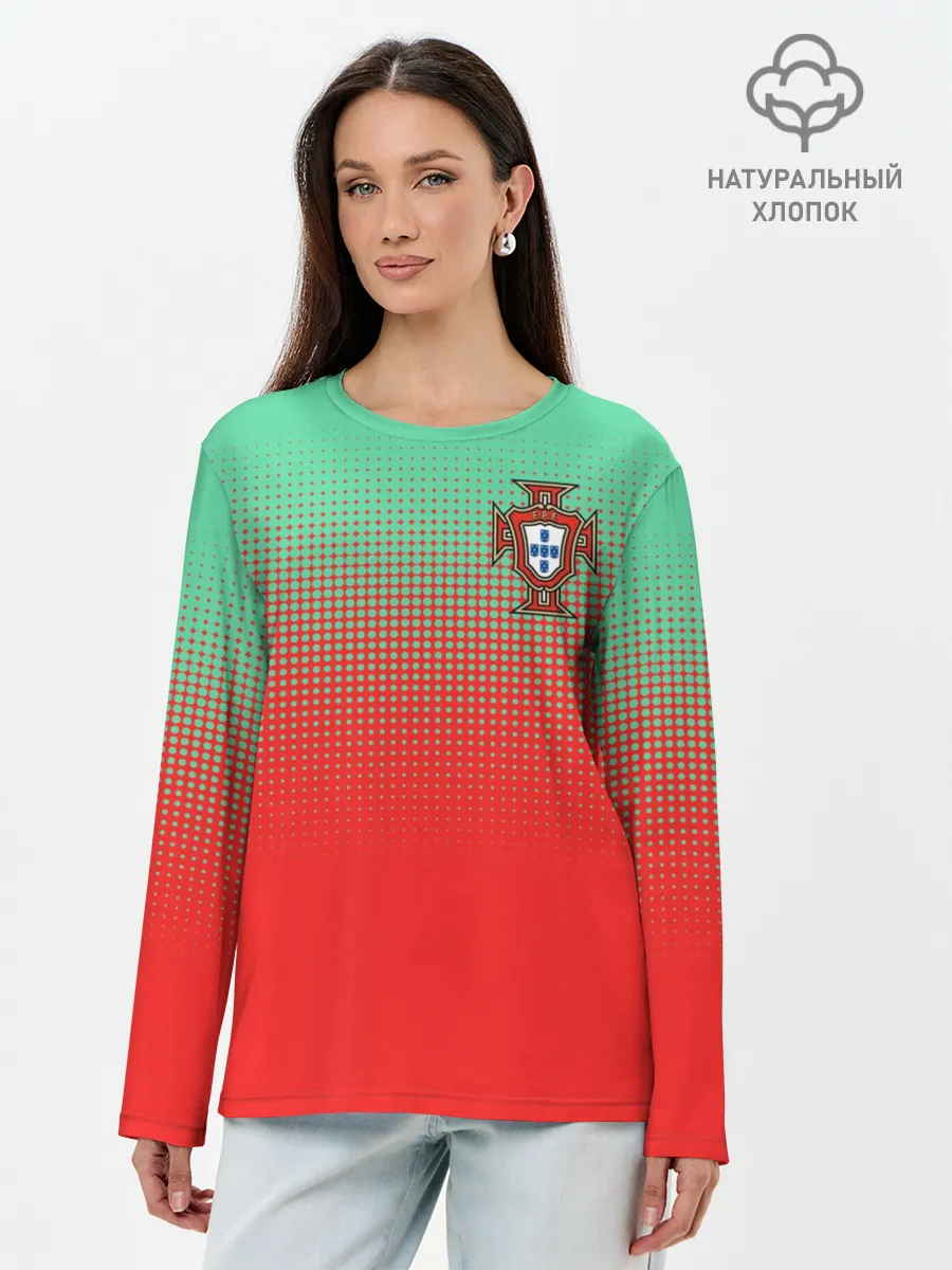 Лонгслив женский. Хлопок / Сборная Португалии