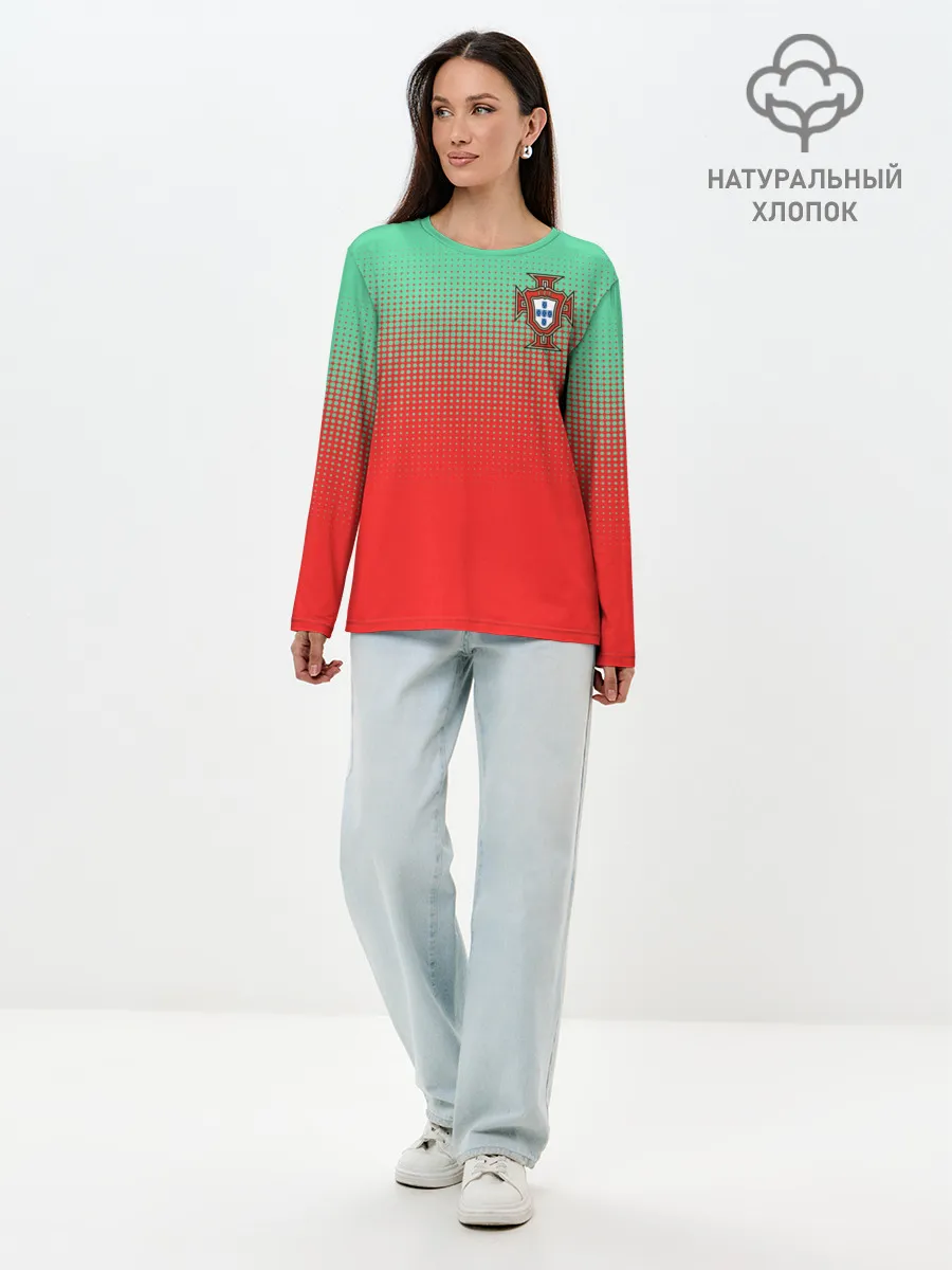 Лонгслив женский. Хлопок / Сборная Португалии