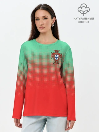 Лонгслив женский. Хлопок / Сборная Португалии