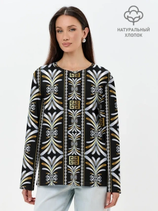 Лонгслив женский. Хлопок / silver