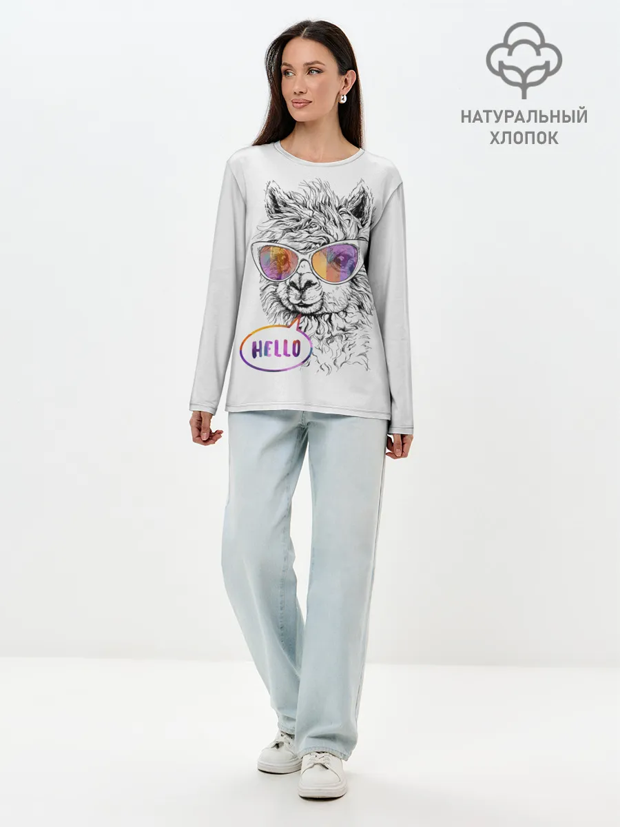 Лонгслив женский. Хлопок / Лама