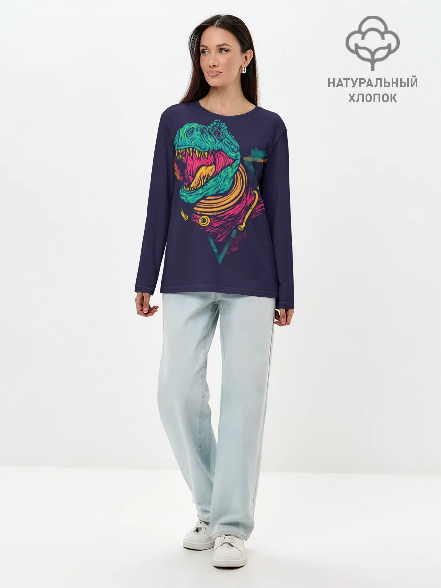 Лонгслив женский. Хлопок / Ти-Рекс