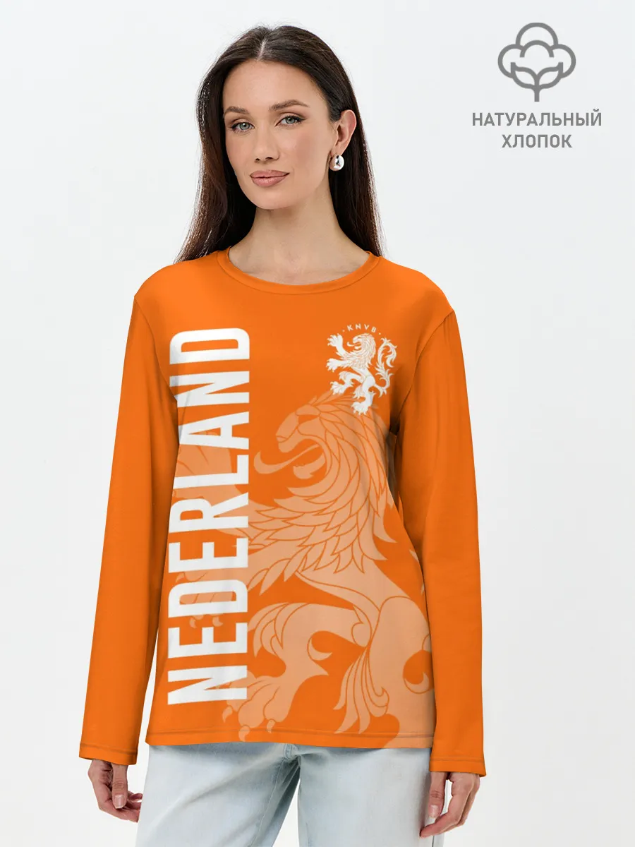 Лонгслив женский. Хлопок / Сборная Голландии