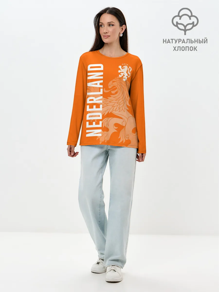 Лонгслив женский. Хлопок / Сборная Голландии