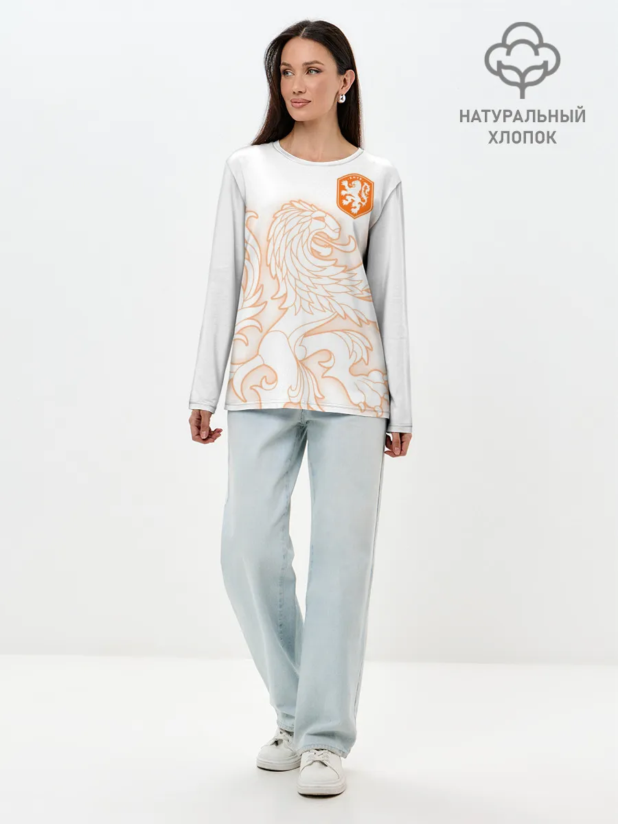 Лонгслив женский. Хлопок / Сборная Голландии