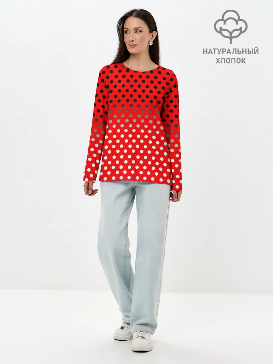 Лонгслив женский. Хлопок / ГОРОШЕК