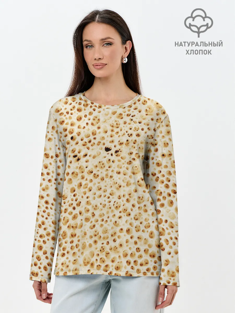 Лонгслив женский. Хлопок / Блин