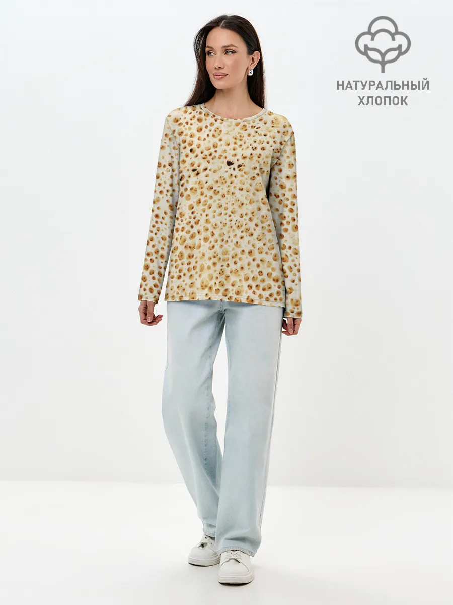 Лонгслив женский. Хлопок / Блин