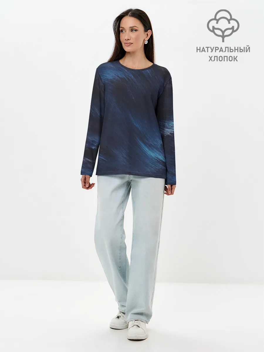 Лонгслив женский. Хлопок / ВОЛНЫ