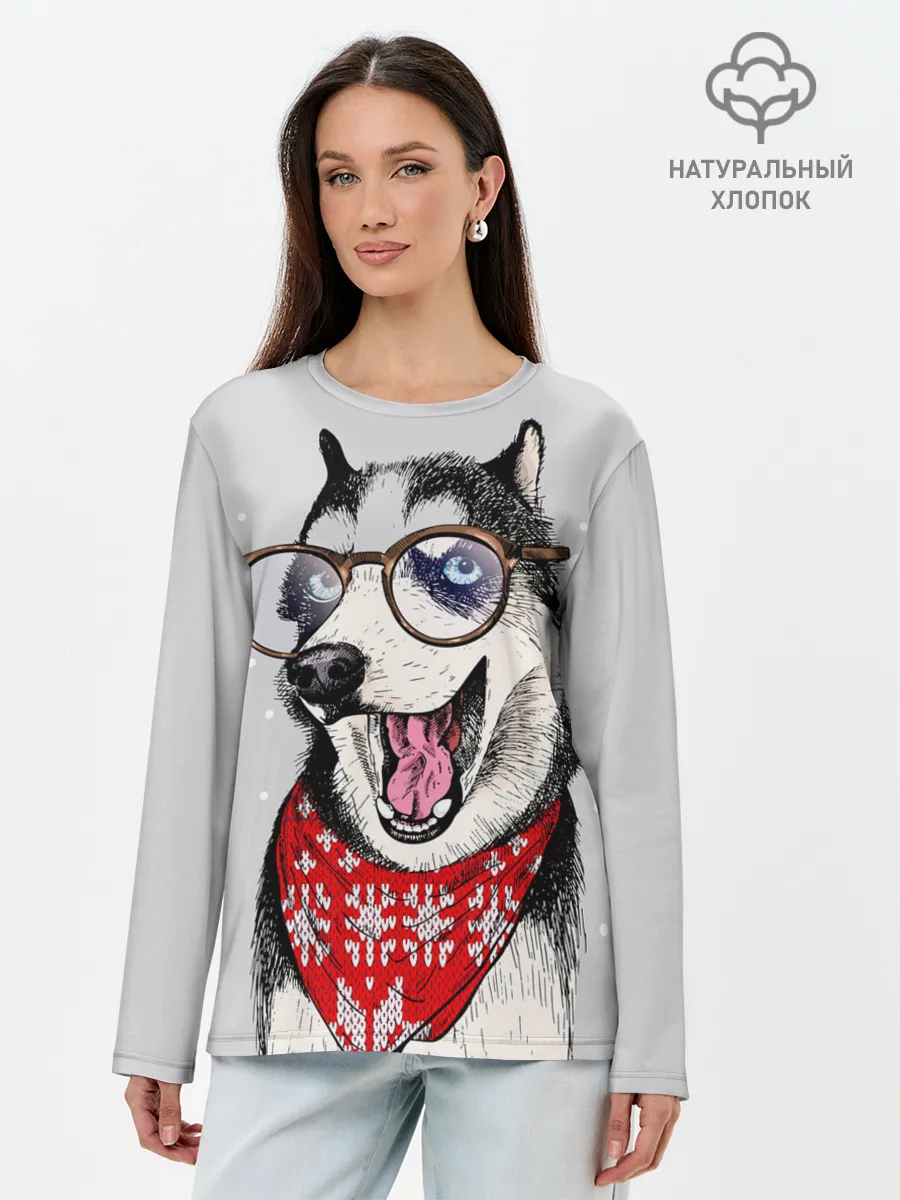 Лонгслив женский. Хлопок / Хаски
