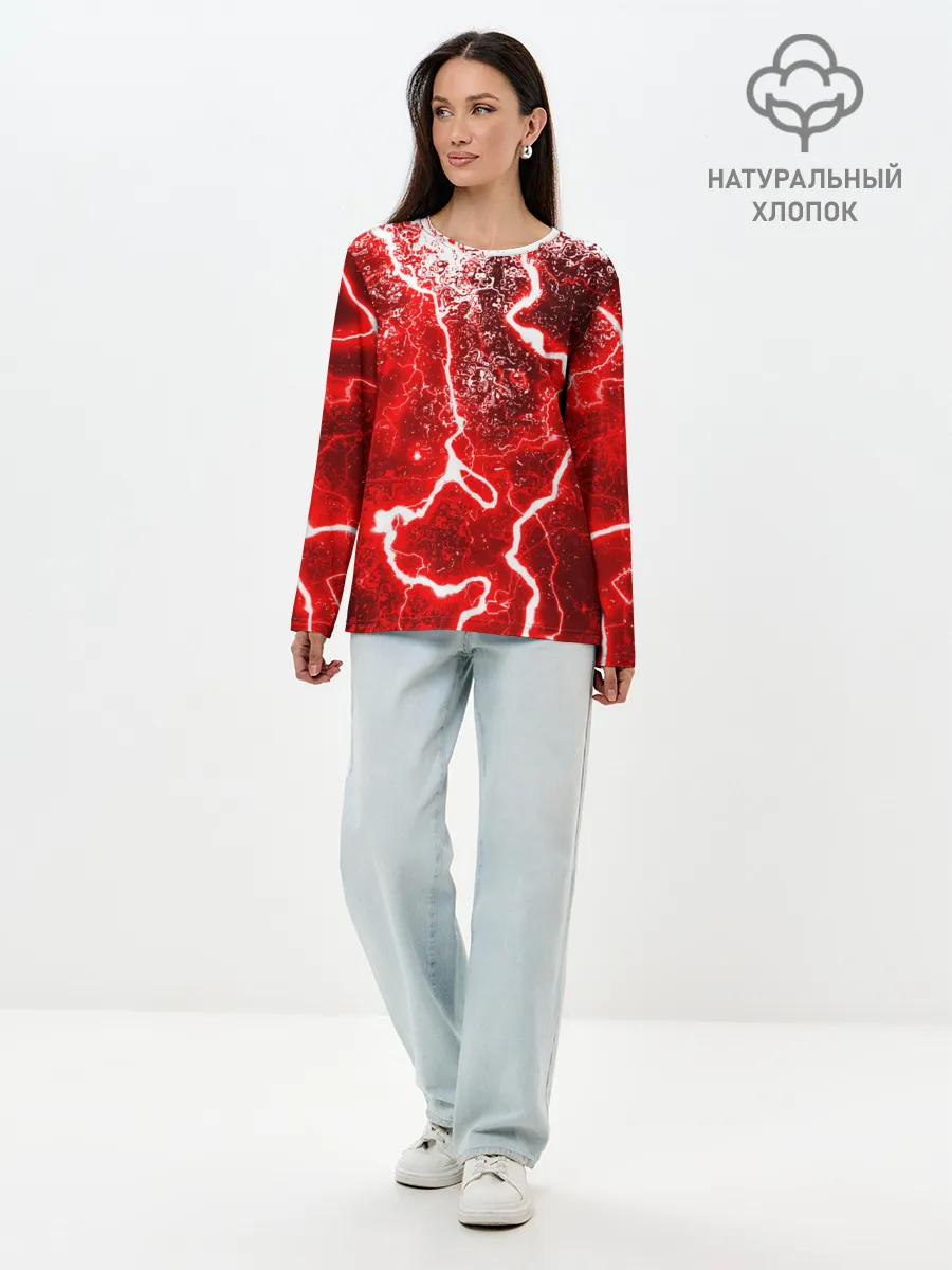 Лонгслив женский. Хлопок / БРЫЗГИ КРАСОК