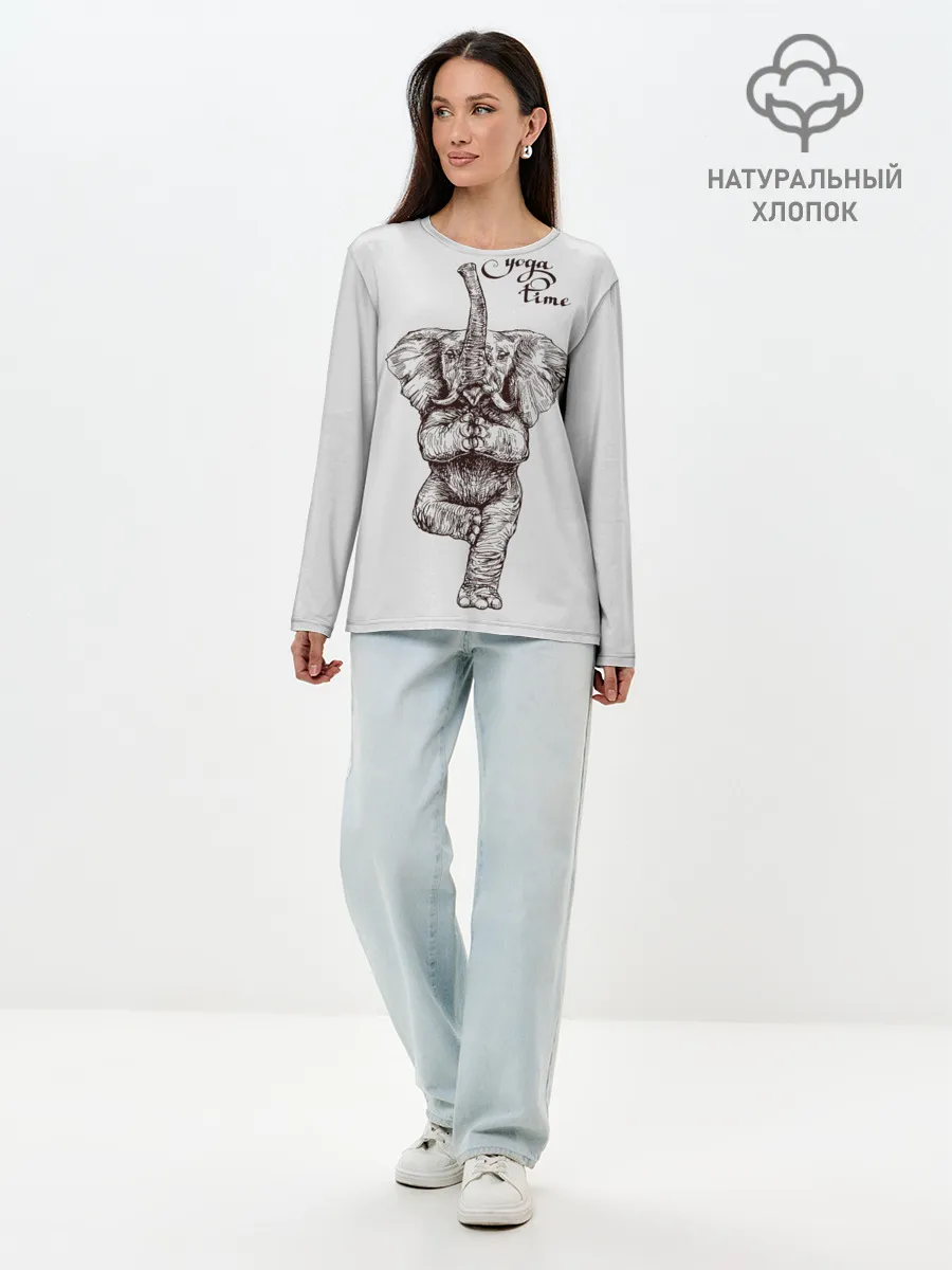 Лонгслив женский. Хлопок / Yoga time