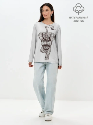 Лонгслив женский. Хлопок / Yoga time