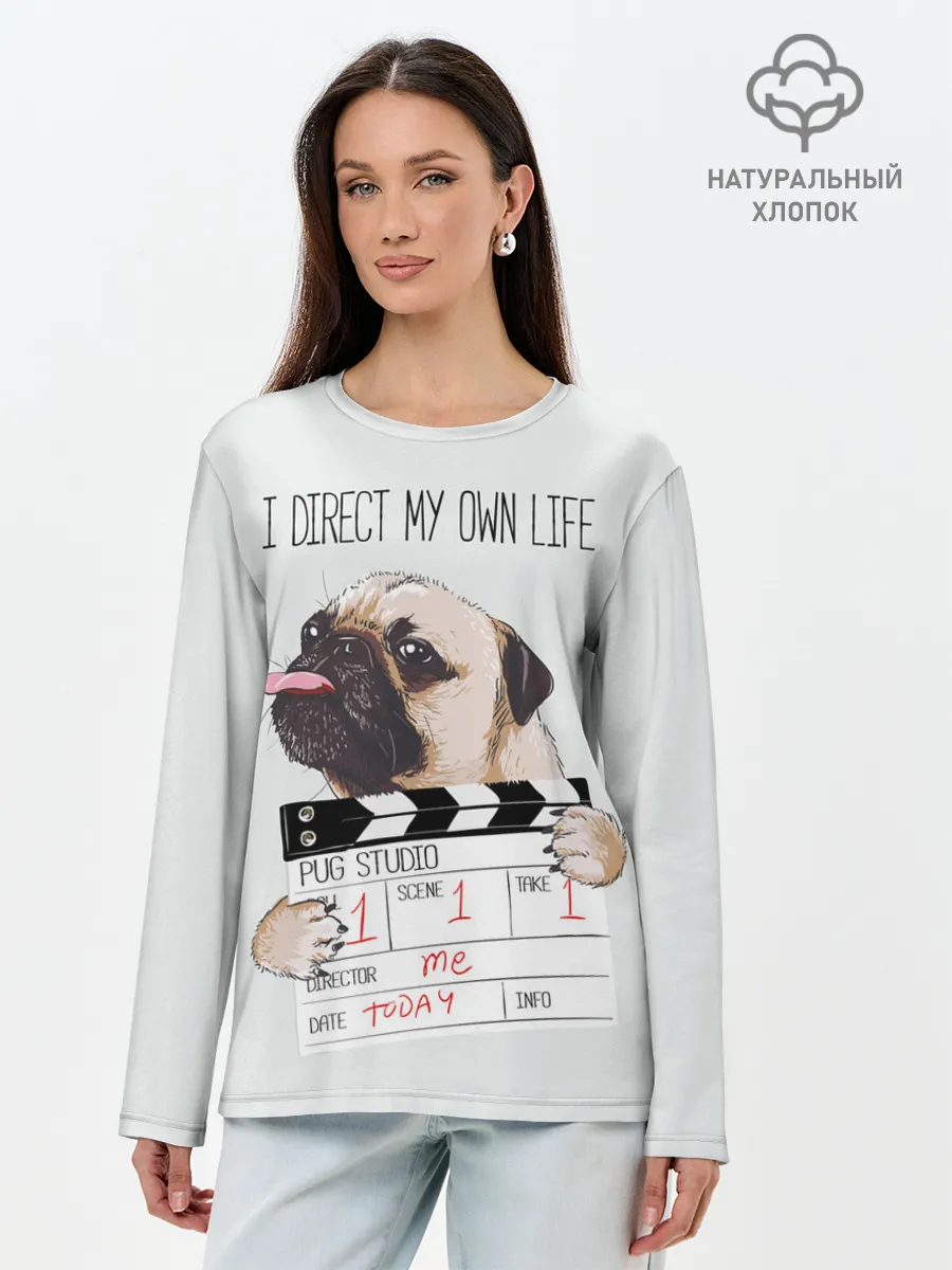 Лонгслив женский. Хлопок / I direct my own life