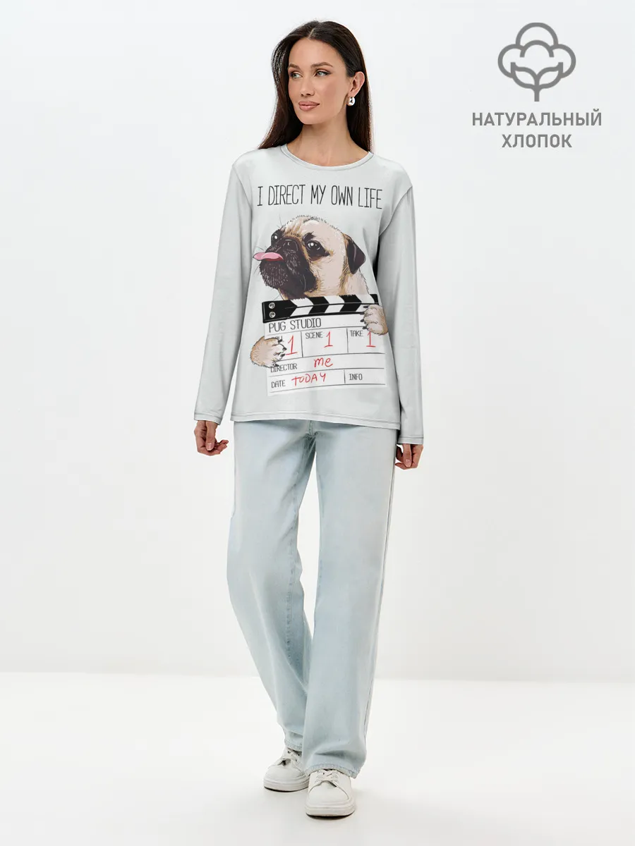 Лонгслив женский. Хлопок / I direct my own life