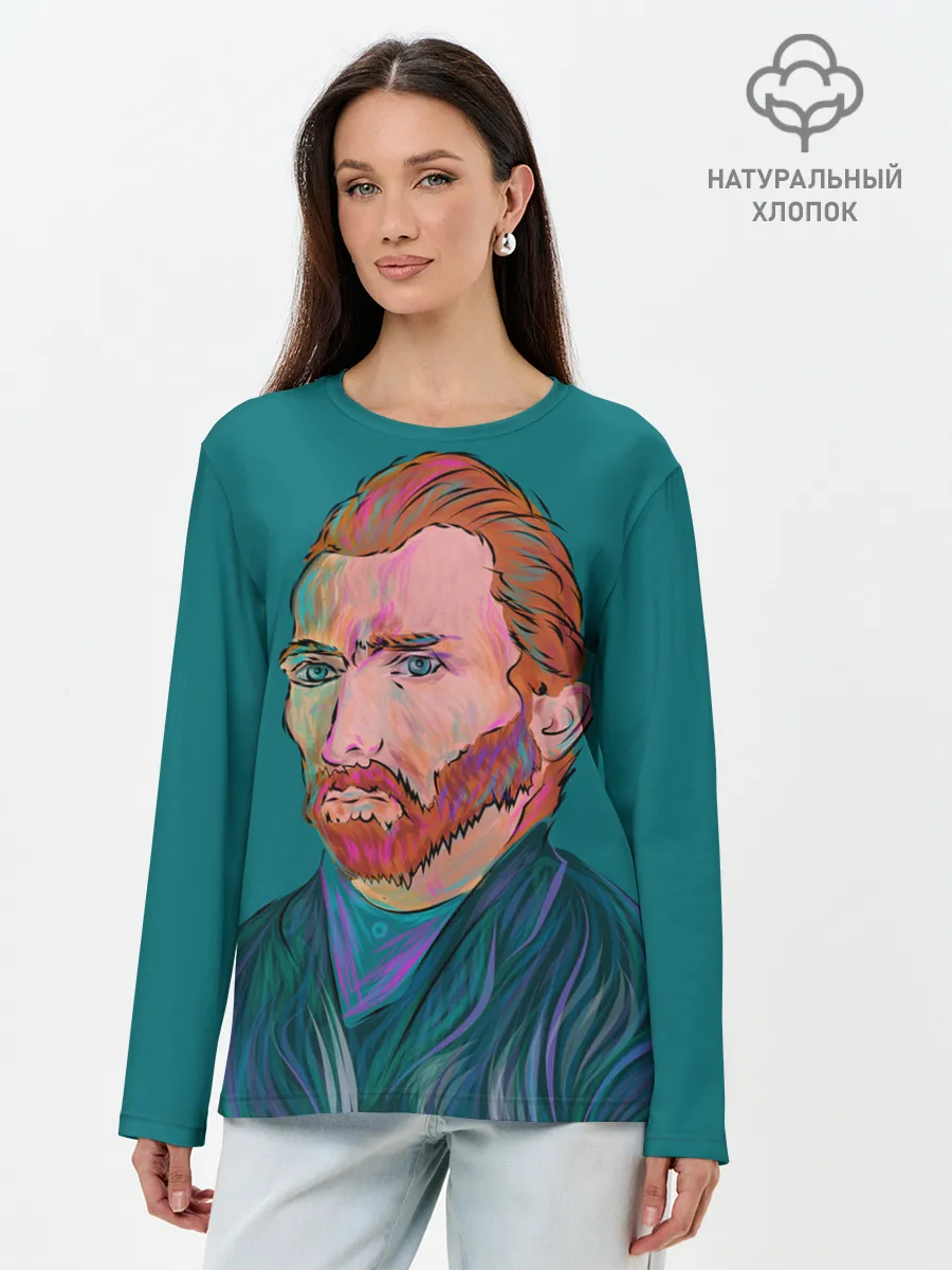 Лонгслив женский. Хлопок / Ван Гог