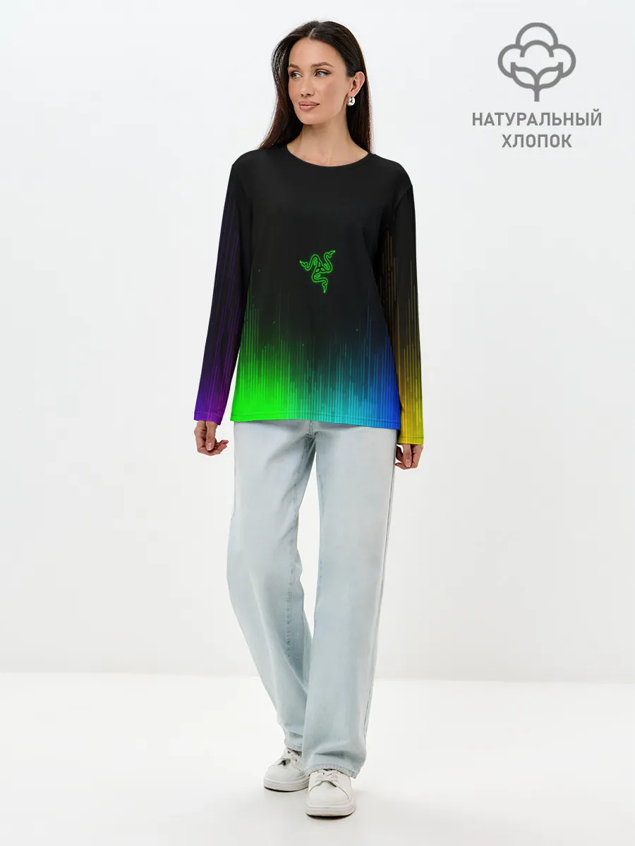 Лонгслив женский. Хлопок / RAZER NEON