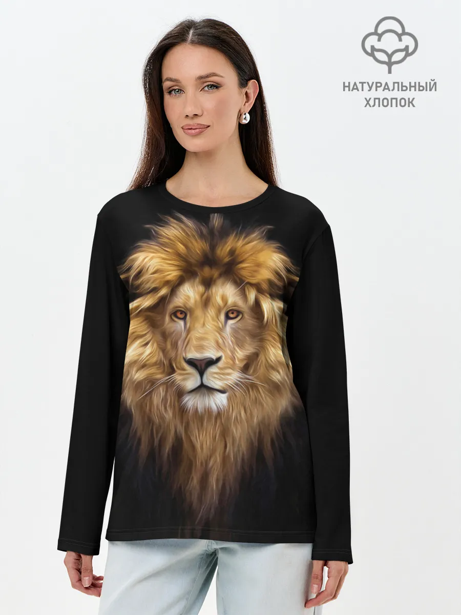 Лонгслив женский. Хлопок / Лев