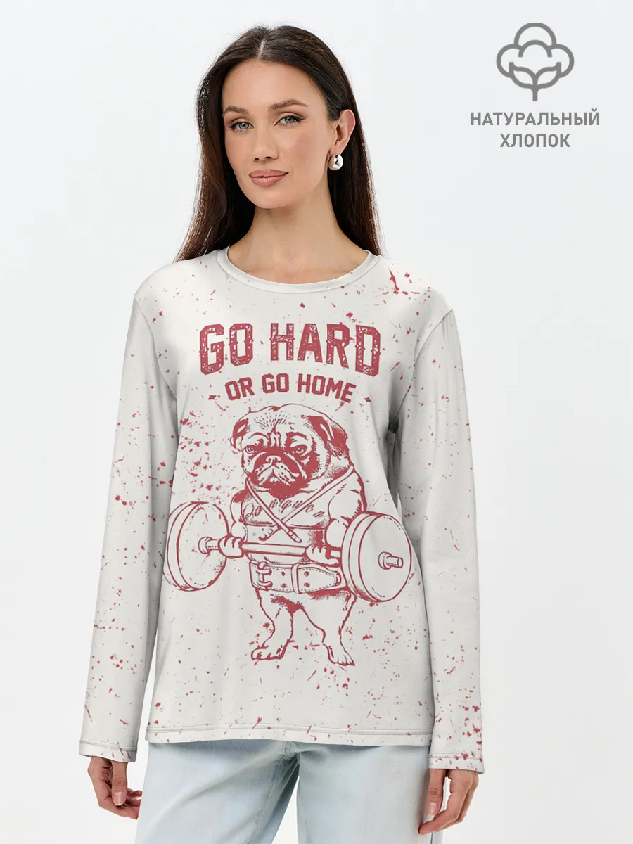 Лонгслив женский. Хлопок / GO HARD