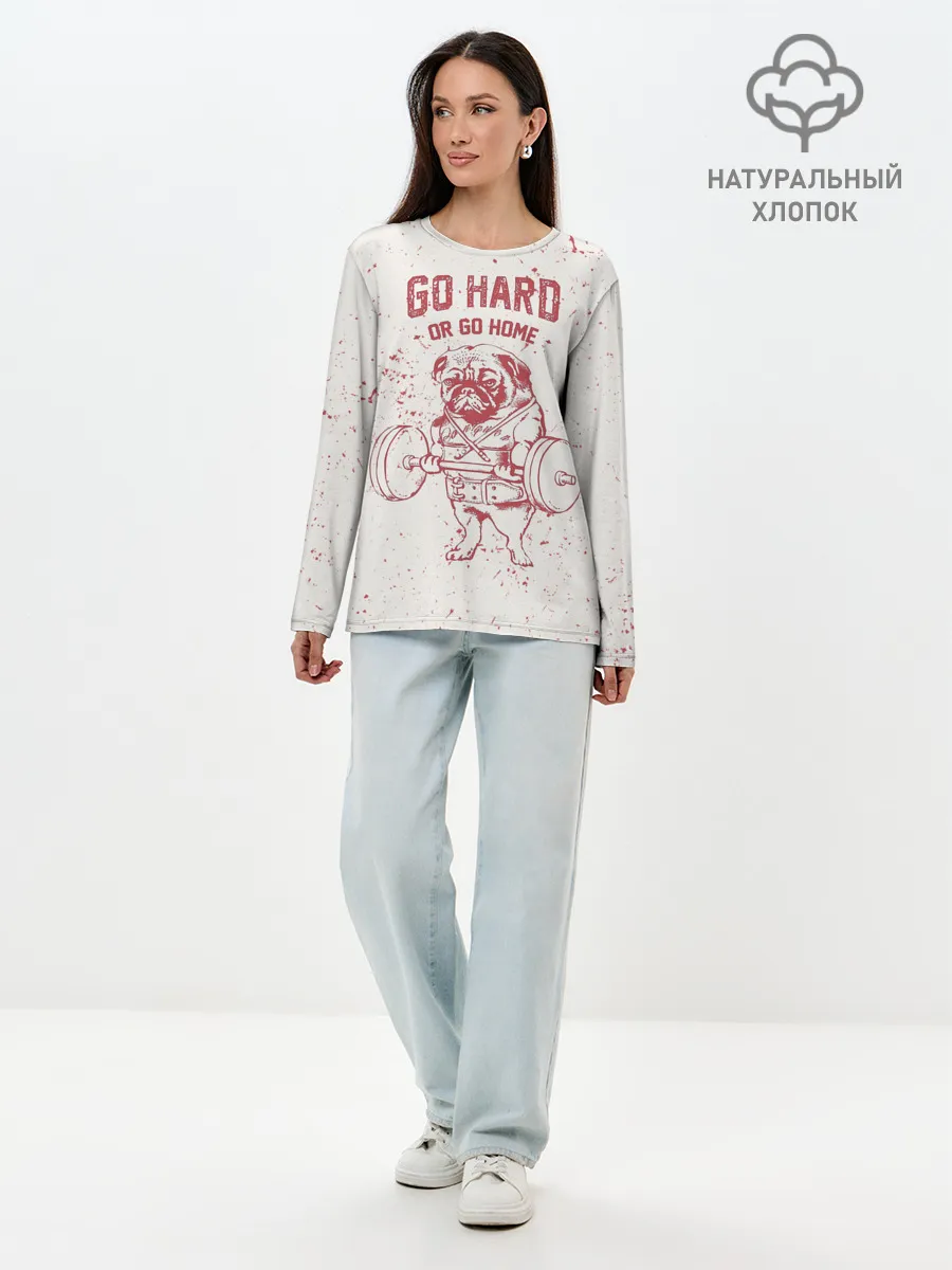 Лонгслив женский. Хлопок / GO HARD