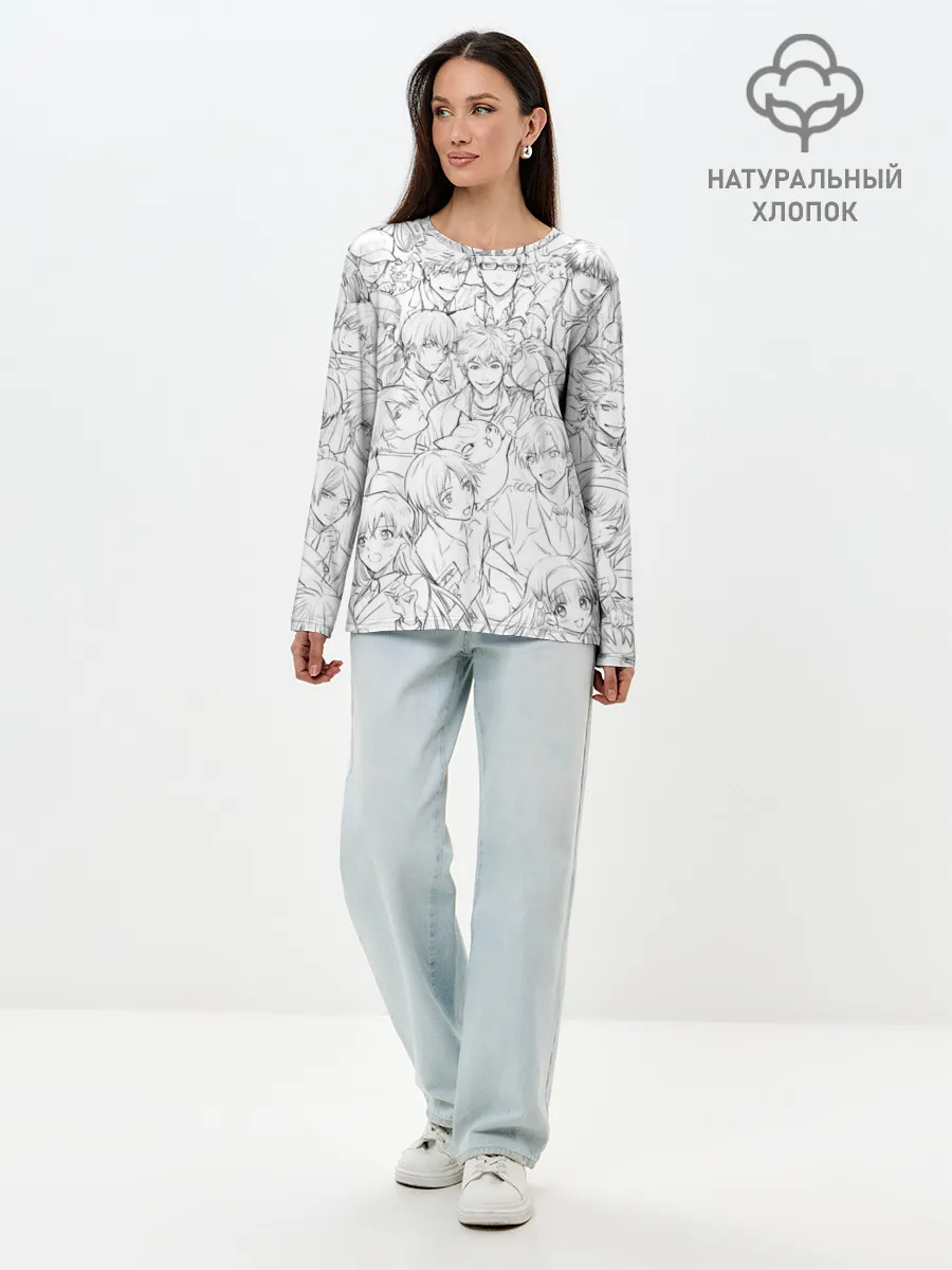 Лонгслив женский. Хлопок / MANGA DRAWINGS