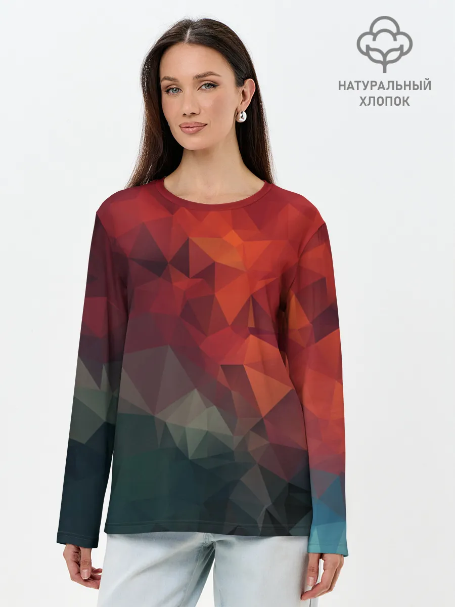 Лонгслив женский. Хлопок / АБСТРАКЦИЯ.