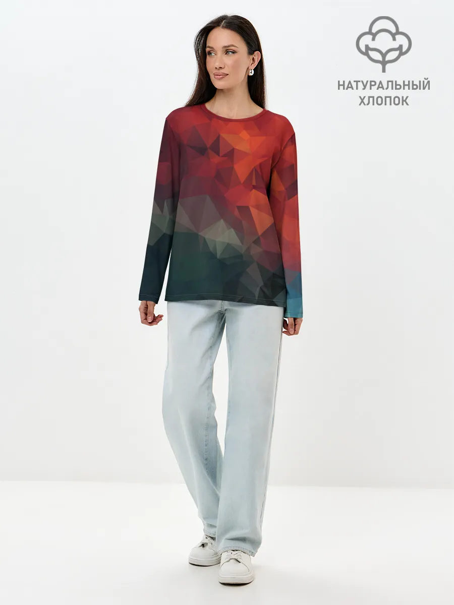 Лонгслив женский. Хлопок / АБСТРАКЦИЯ.