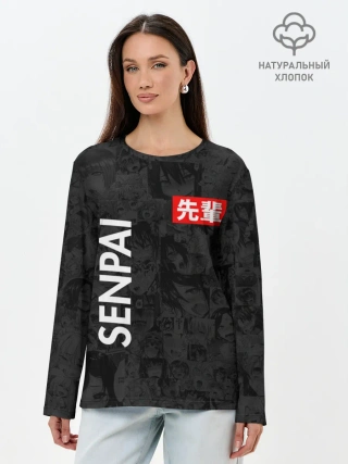 Лонгслив женский. Хлопок / Senpai