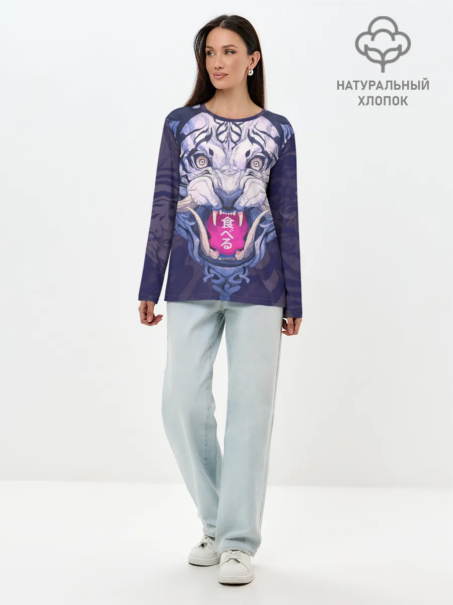 Лонгслив женский. Хлопок / ТИГР