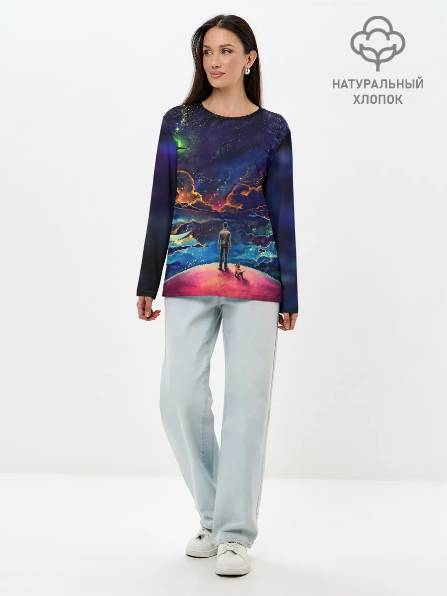 Лонгслив женский. Хлопок / Арт