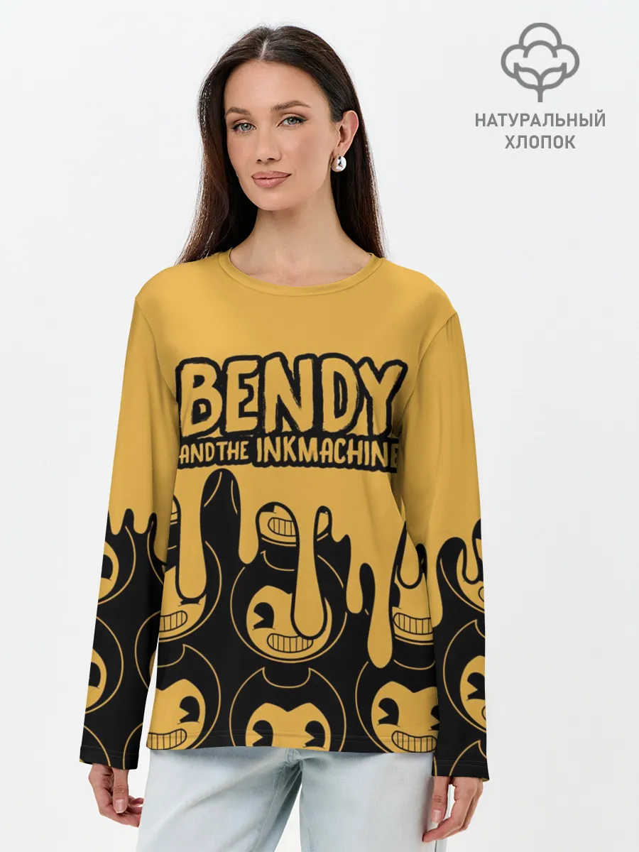 Лонгслив женский. Хлопок / Bendy And The Ink Machine