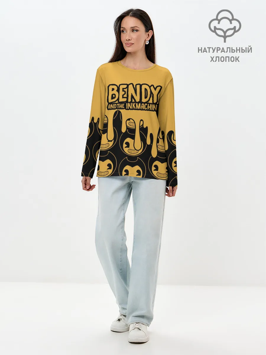 Лонгслив женский. Хлопок / Bendy And The Ink Machine