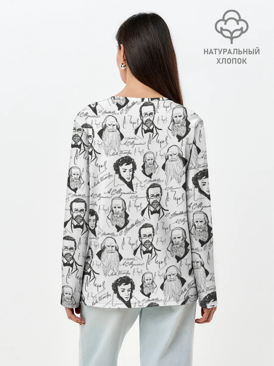 Лонгслив женский. Хлопок / Великие писатели-классики