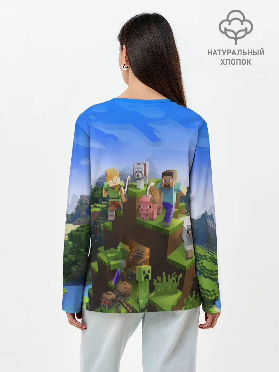 Лонгслив женский. Хлопок / MINECRAFT