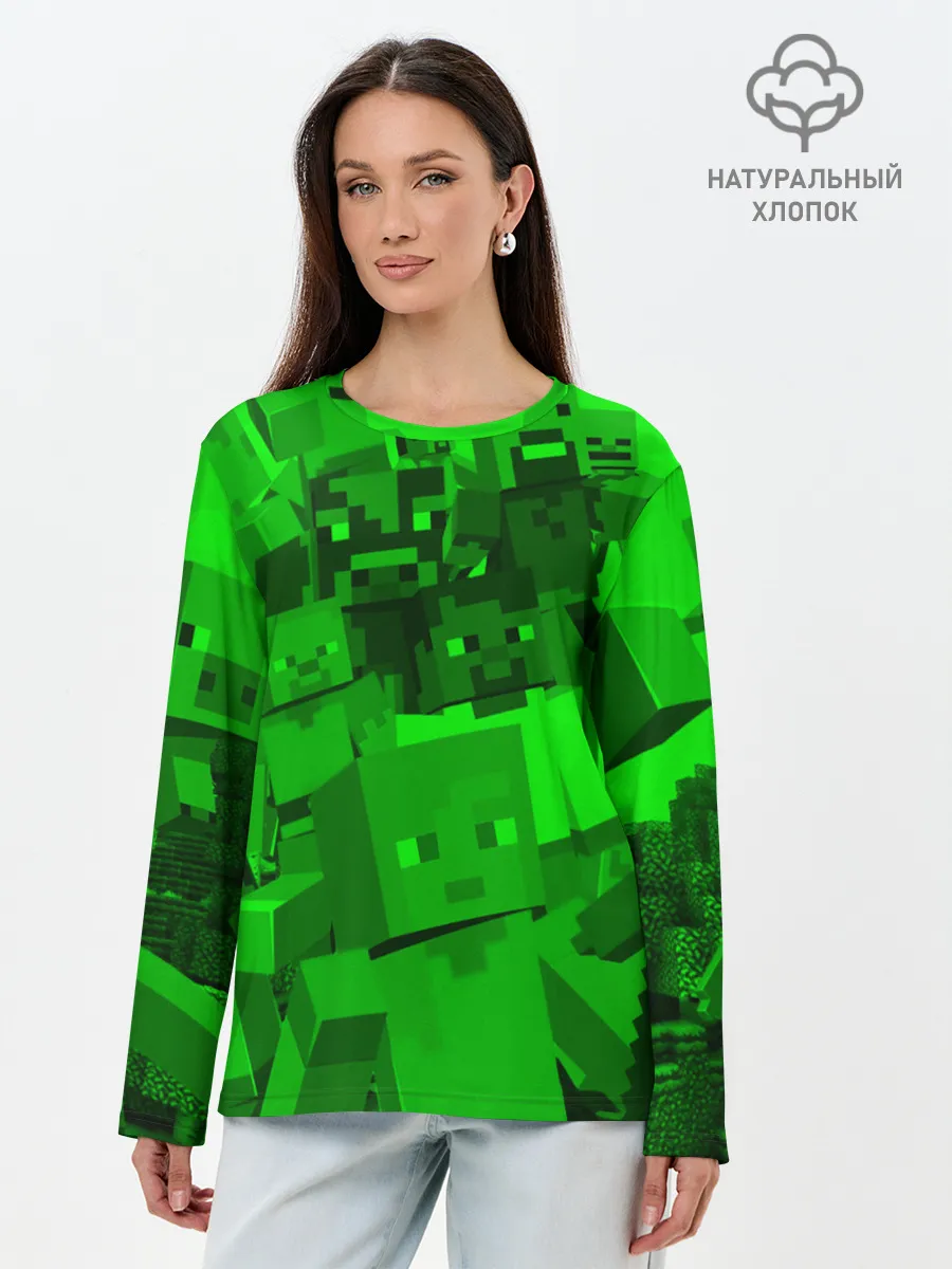 Лонгслив женский. Хлопок / MINECRAFT GAME