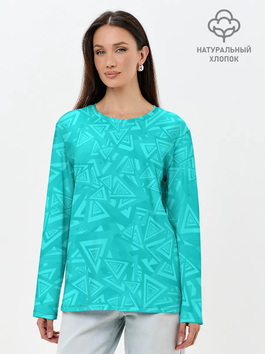 Лонгслив женский. Хлопок / Абстракция.