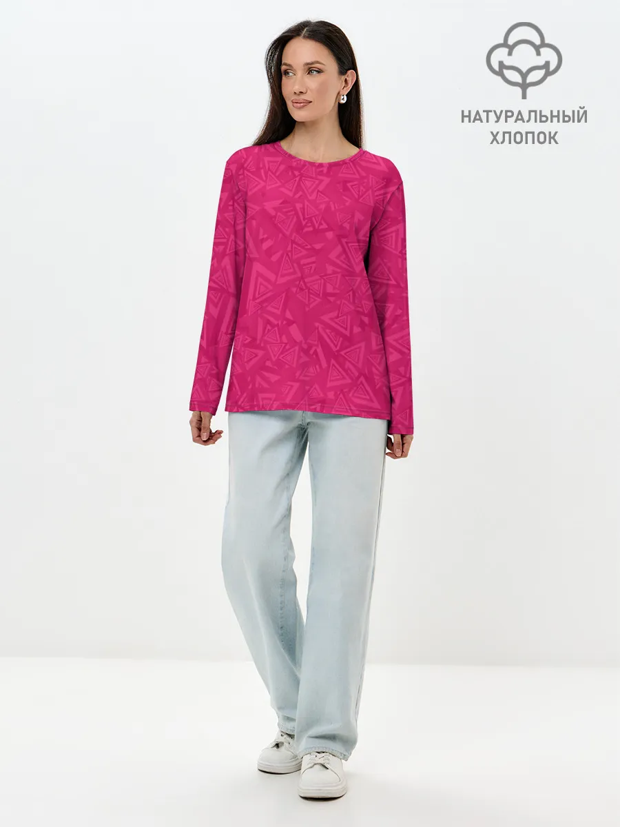 Лонгслив женский. Хлопок / Абстракция.