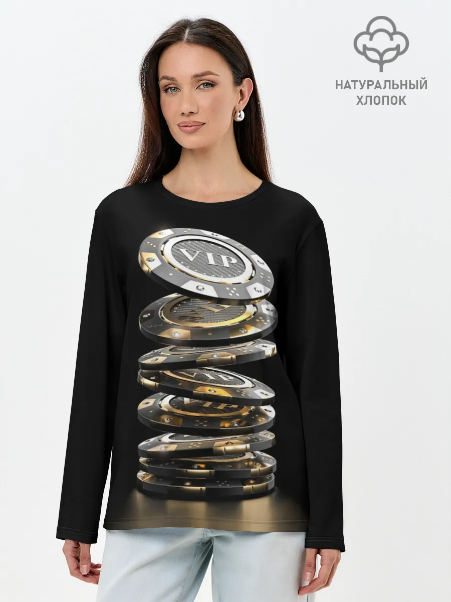 Лонгслив женский. Хлопок / VIP фишки
