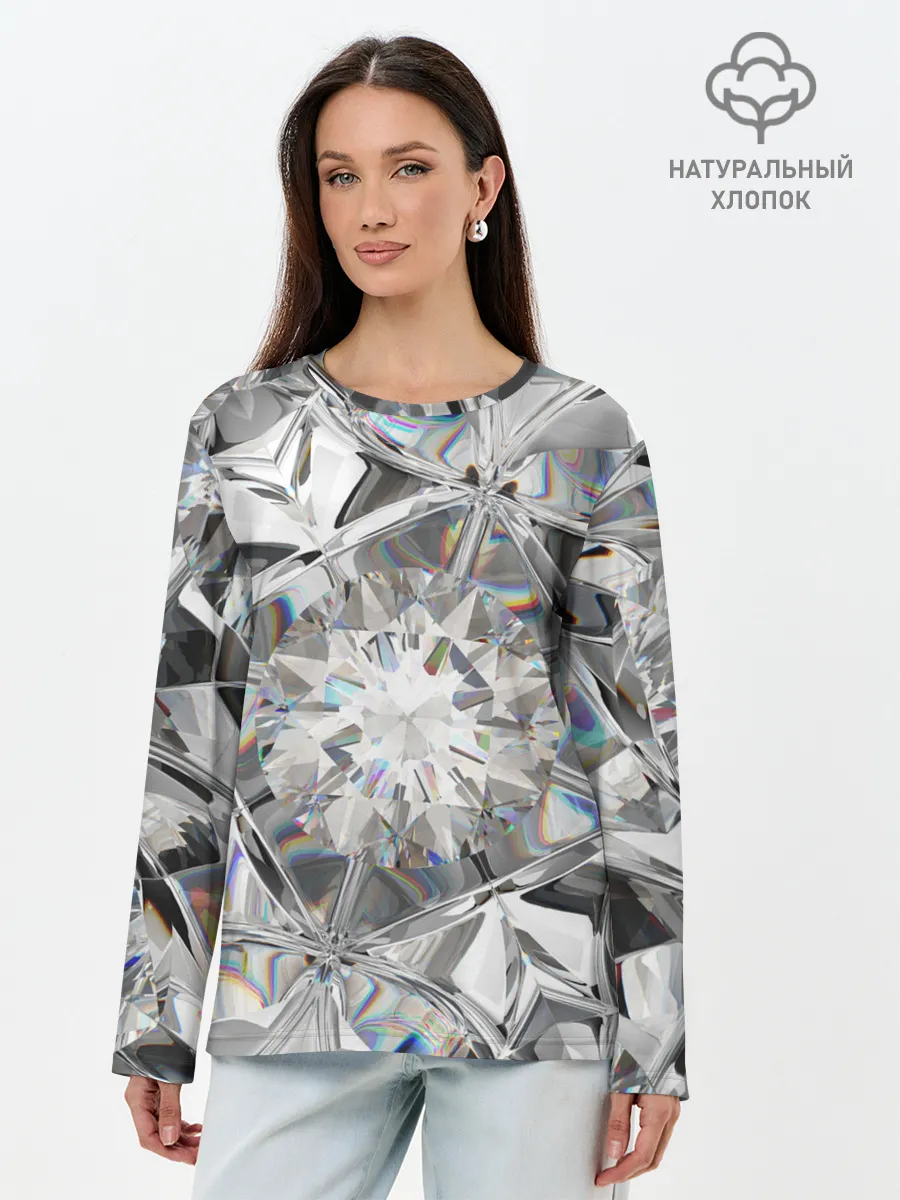 Лонгслив женский. Хлопок / Бриллиантовый блеск