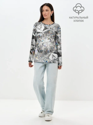 Лонгслив женский. Хлопок / Бриллиантовый блеск