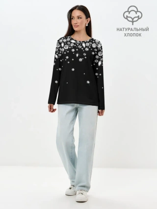 Лонгслив женский. Хлопок / Бриллианты