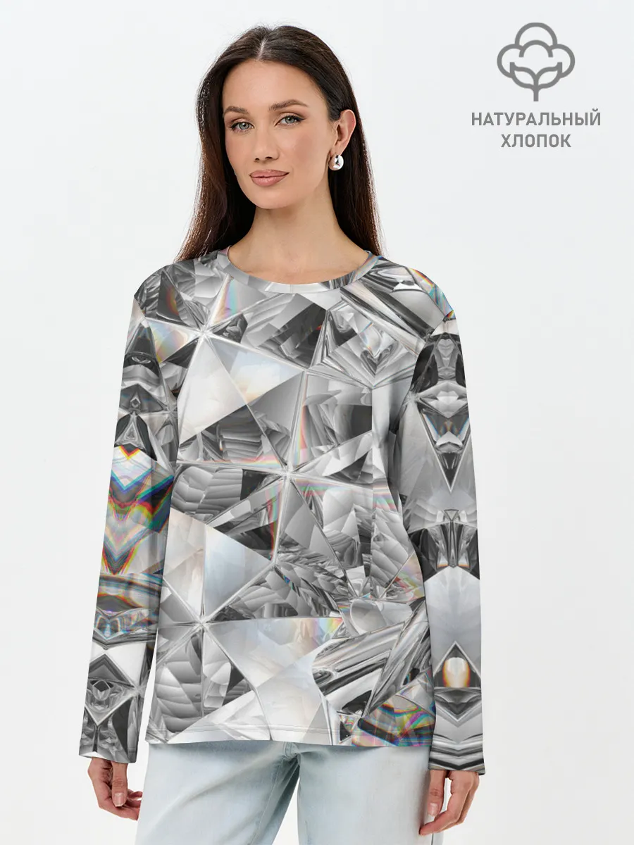 Лонгслив женский. Хлопок / Бриллиантовый блеск