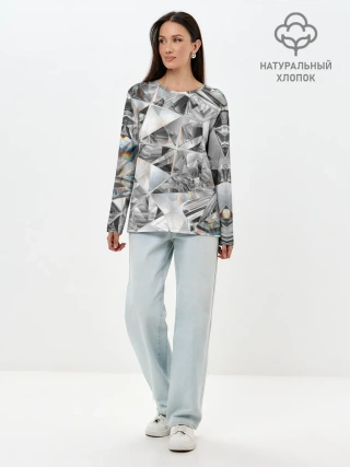 Лонгслив женский. Хлопок / Бриллиантовый блеск