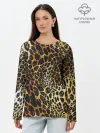Лонгслив женский. Хлопок / Шкура леопарда