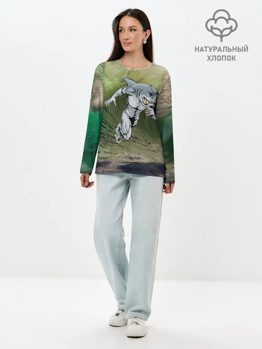 Лонгслив женский. Хлопок / Great White