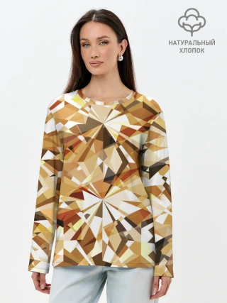 Лонгслив женский. Хлопок / Желтые бриллианты