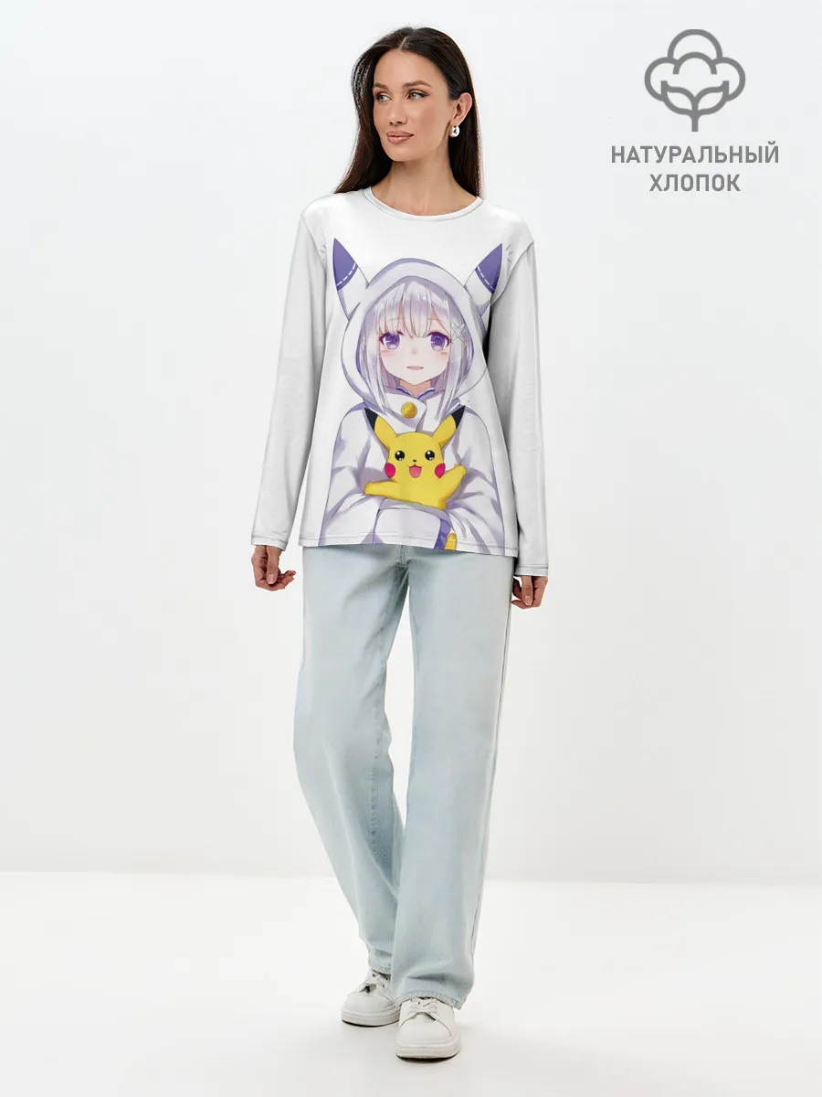 Лонгслив женский. Хлопок / My Pika